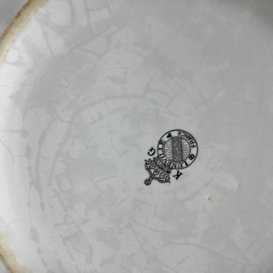 Image 1 of Set de 4 assiettes plates + 1 saladier Luneville Reverbere Yvonne