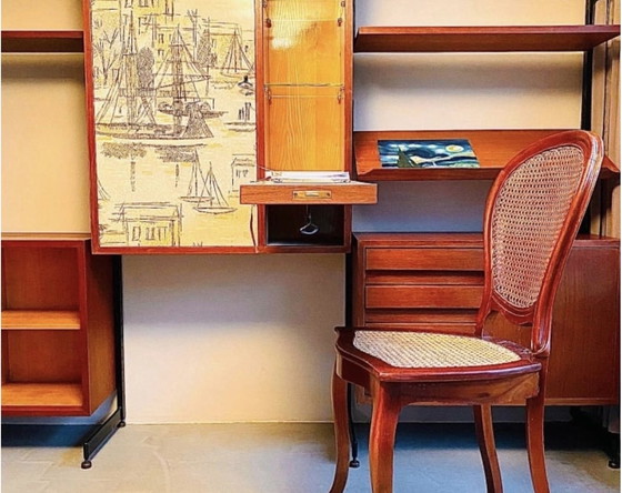 Image 1 of Sistema de estanterías y armarios con dibujo, Italia 1950,s