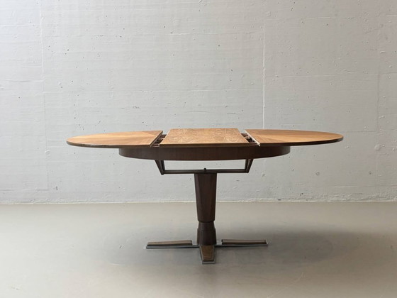 Image 1 of Art Deco dining table with extension mechanism by Asch, 1950s