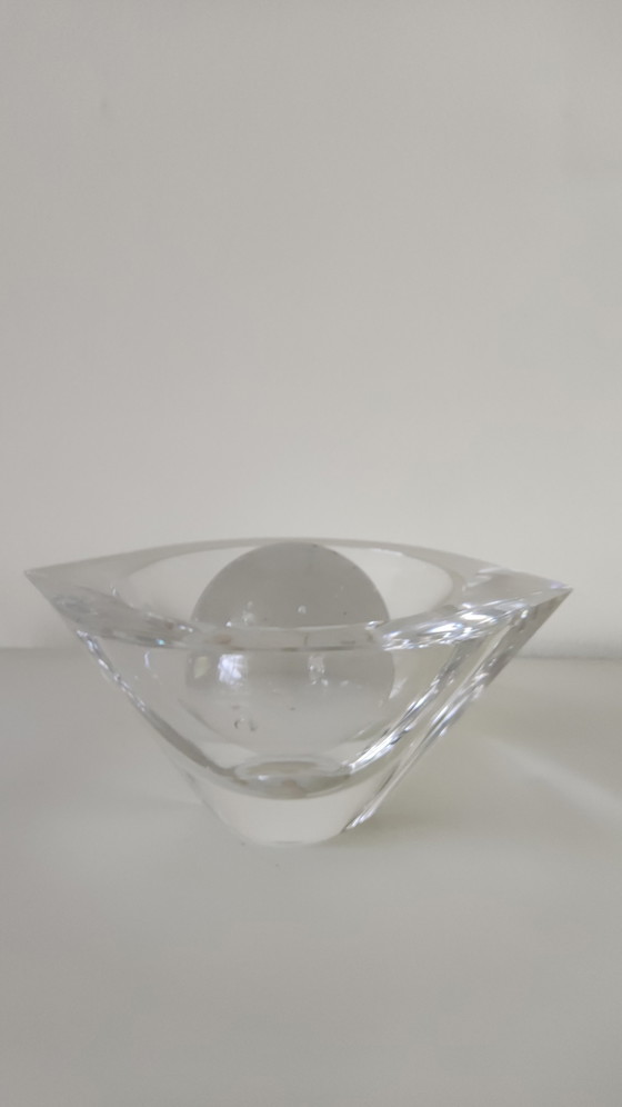 Image 1 of Elegante ciotola decorativa vintage in cristallo Orrefors con sfera rimovibile.