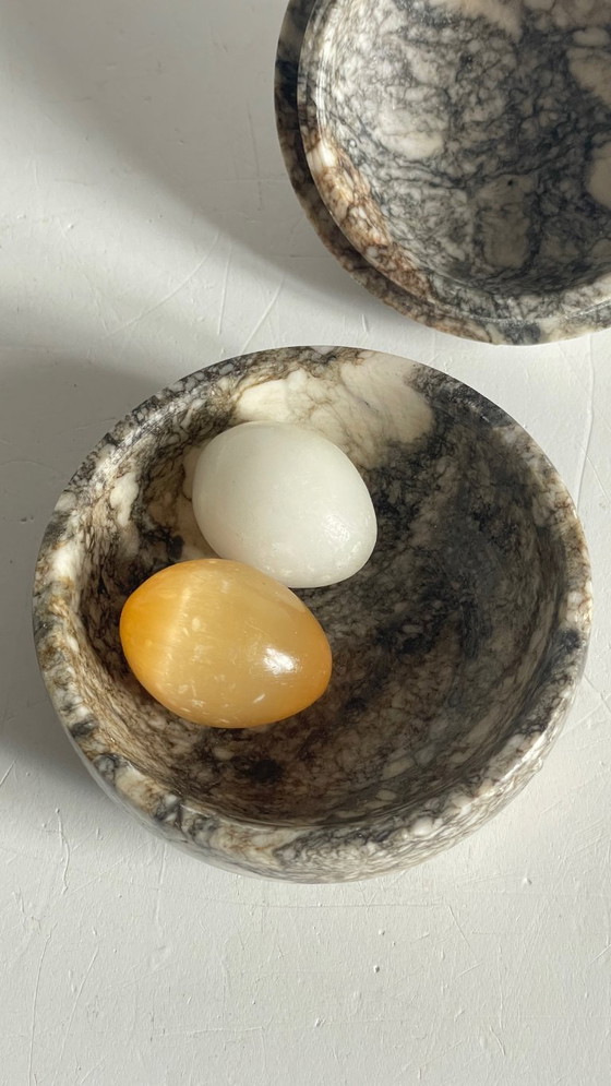 Image 1 of Vintage Marble Hen with Eggs Sculpture