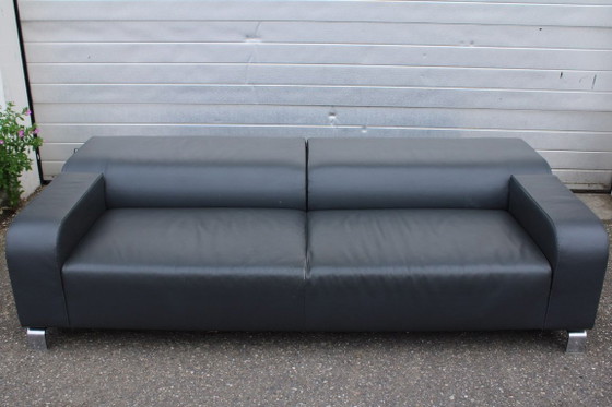 Leolux B-Flat Sofa - Grey Leather, Adjustable Backrests – 3-5 seaters, Metal (photo 6 of 6)