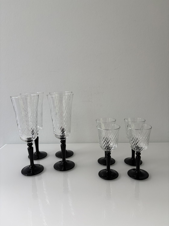 Image 1 of Vintage 70’s/80’s Luminarc France champagneflutes en digestiefglaasjes