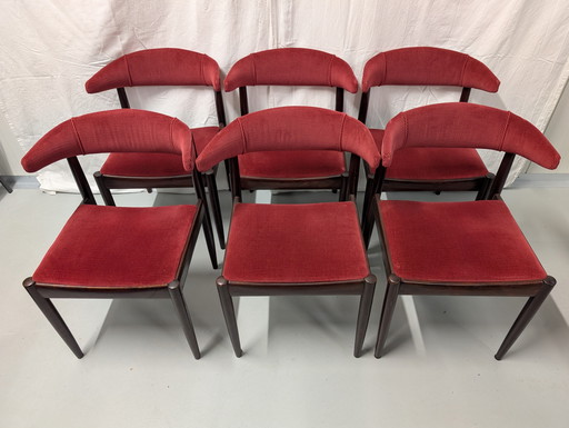 6 A.W.A. Mid Century Dutch Design Kuhhorn Esszimmerstühle