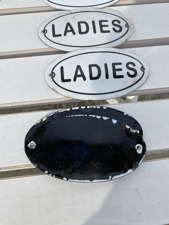 Image 1 of Étiquettes de vêtements vintage en émail pour hommes et femmes, 17 pièces