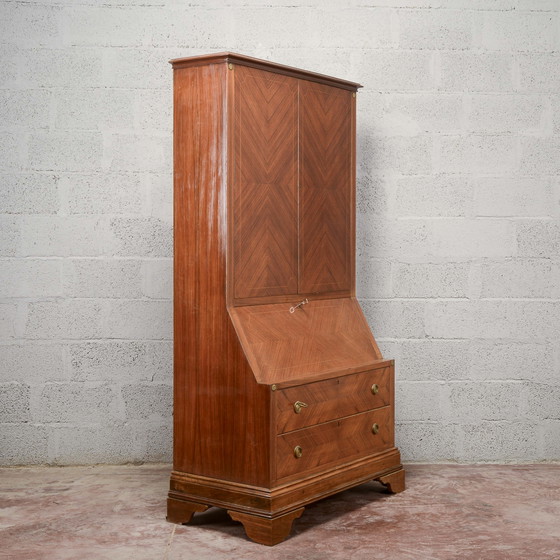 Art Deco Drop-Front Trumeau Credenza – Specchi, Legno (photo 8 of 17)