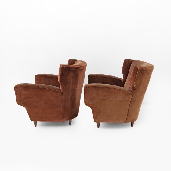 Image 1 of Poltrone Melchiorre Bega Mid-Century in velluto, Italia, anni '50, coppia