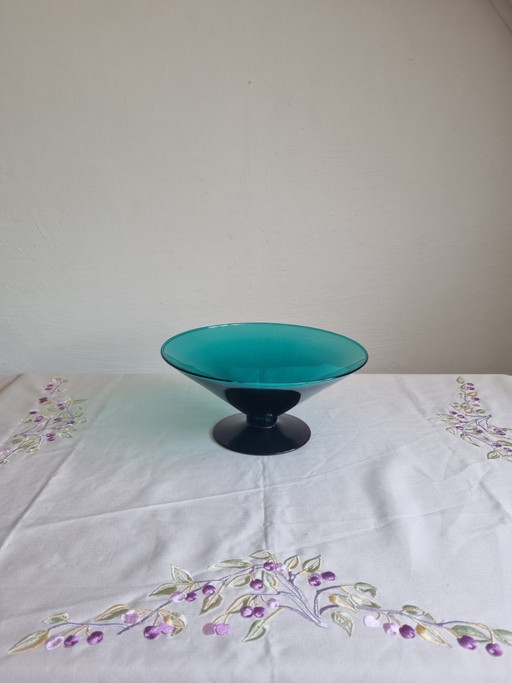 Ciotola artistica vintage in vetro italiano – Murano / Empoli – Metà del XX secolo