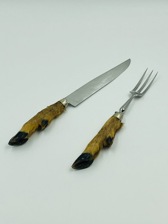 Hunting Carving Set by Gérard Pouply Rethel, Cutlery Sets, Metal, Brown (photo 3 of 12)