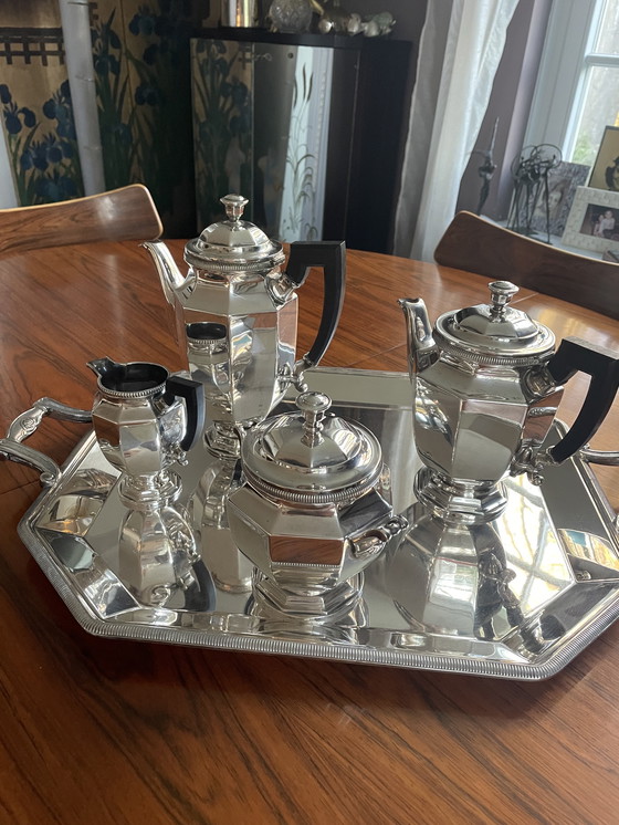 Image 1 of Service à café Art déco en métal argenté Christofle 