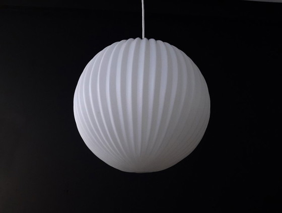 Image 1 of Louis Kalff for Philips Eindhoven, vintage milk glass pendant lamp, beautiful in its simplicity, Dutch design, MCM lamp