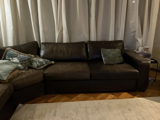 Image 1 of Grote Leren Hoekbank (goossens)