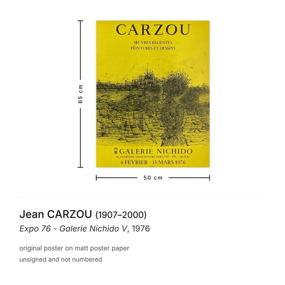 Jean Carzou Poster Expo 76 - Galerie Nichido V – Paper (photo 3 of 5)