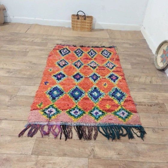 Image 1 of Berber-Boucherouite-Teppich – Handgefertigte recycelte Textilien (160 × 107 cm)