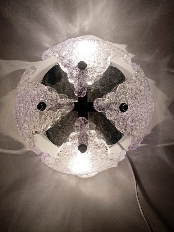Lámpara de pared de cristal de hielo de Murano de Mazzega, década de 1970. – Apliques, Murano Glass (photo 4 of 8)
