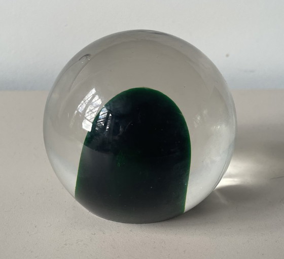 Image 1 of Murano - Vintage handgeblazen donkergroen glasobject