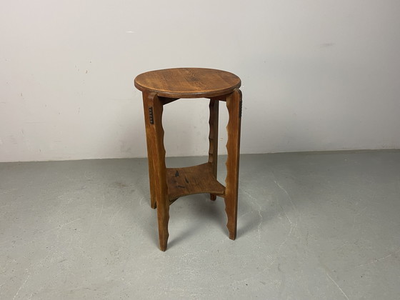 Art Deco eikenhouten decoratieve bijzettafel/plantenstandaard, jaren 1930. Ref.: CT1004 – Wood (photo 10 of 15)