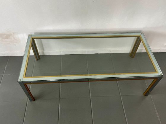 Image 1 of Romeo Rega coffee table in chrome and gold, Italy, 1970s