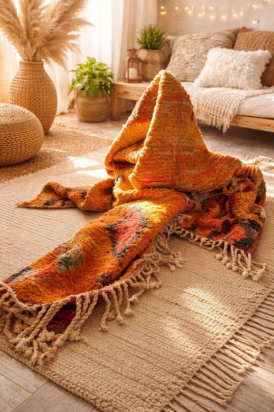 Image 1 of Tappeto berbero unico delle montagne dell'Atlante - Trama tessuta a mano in lana (310 × 190 cm)