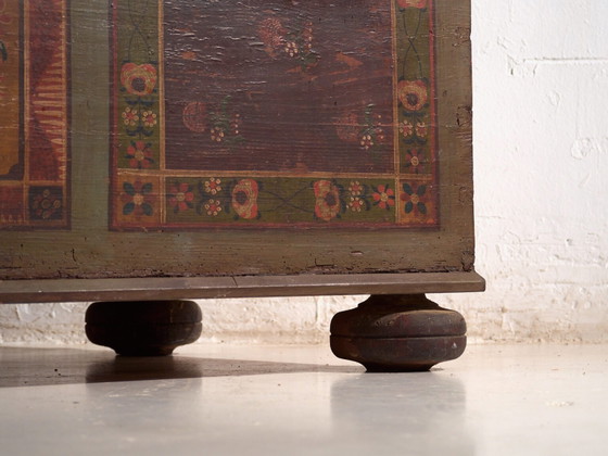 Coffre de dot polychrome ancien en pin – Europe Centrale, circa 1850 – Armoires de rangement, Iron (photo 23 of 40)