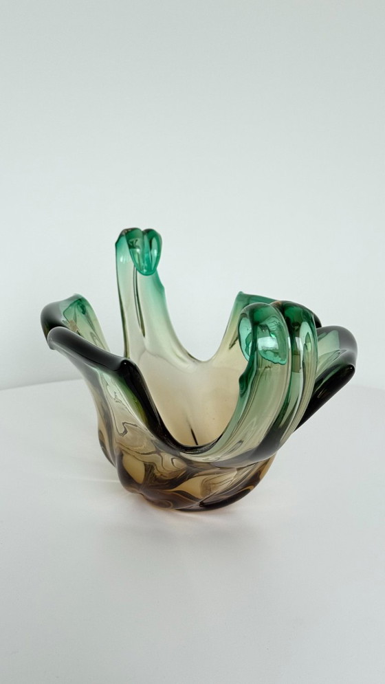 Image 1 of Vintage Murano Art Glass Centrepiece Bowl with Handles