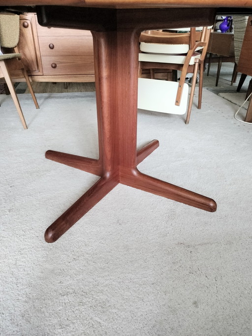 Vintage Danish teak extendable round dining table
