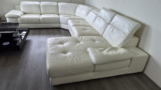 Sofá esquinero grande de lujo en piel 'Celanova' - Blanco Stardust – Sofás esquineros, Leather (photo 2 of 10)