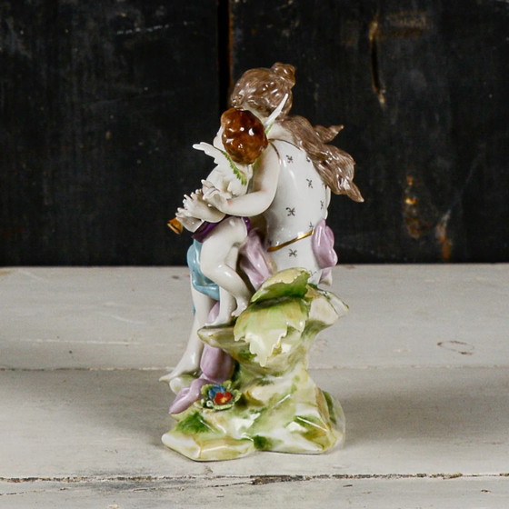 Scultura Capodimonte, Dama con Putti Musicali, Scena Bucolica – Sculture, Porcellana, Klassiek (photo 7 of 9)