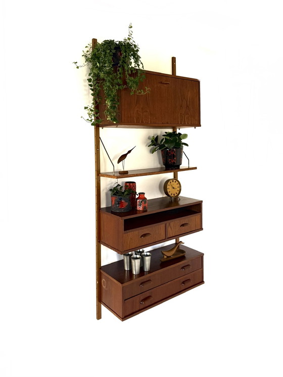 Image 1 of Vintage Danish modular teak wall system '60