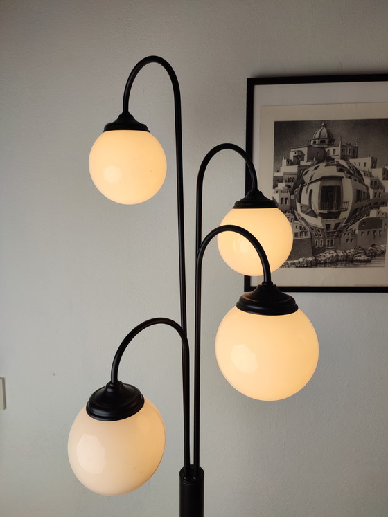 Image 1 of Space Age Floor lamp waterfall spheres 1970s black