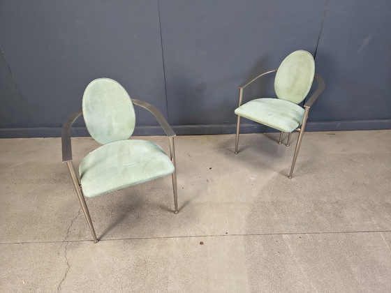 Image 1 of Vintage eetkamerstoelen van Belgo chrom, set van 6 - jaren 80