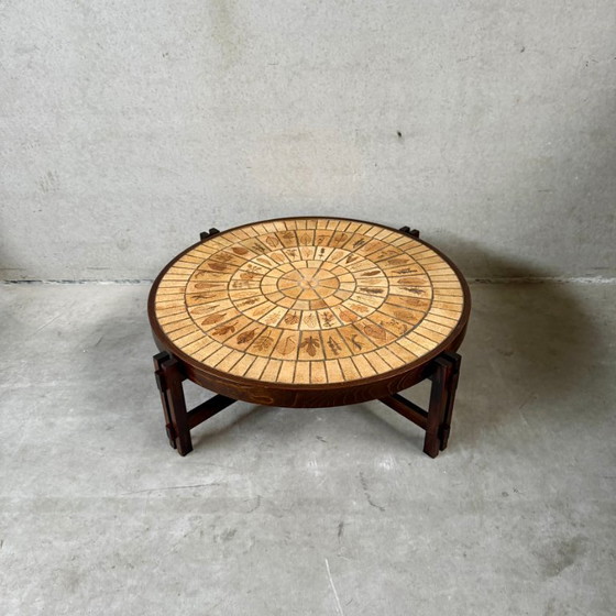 Image 1 of Round Brutalist Ceramic Coffee Table by Roger Capron, France 1960