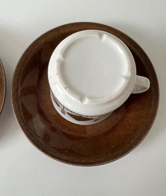 Image 1 of 5x tazza e piattino Upsala Ekeby Gefle Groblad rare stoviglie vintage