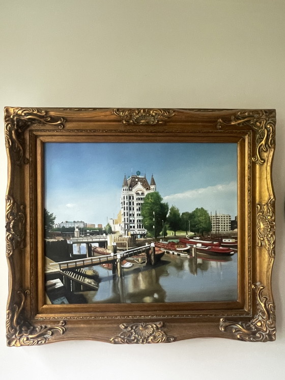 Image 1 of Frank van der Burg - Casa Blanca de Rotterdam - Óleo sobre lienzo
