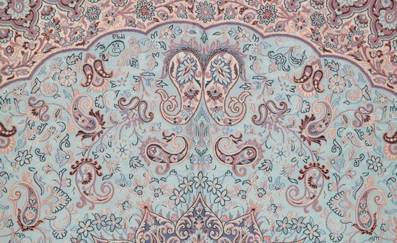 Image 1 of Oriental Handmade Tablecloth, Very Finely Crafted from Silk Threads, 100 x 100 cm