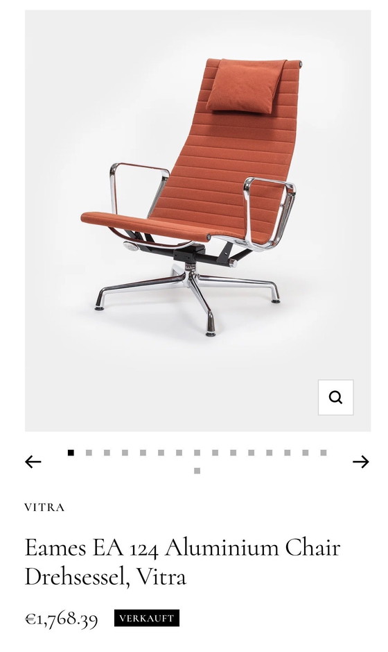 Image 1 of Herman Miller Eames EA 124 Lounge Chair - Arancione, Cromato