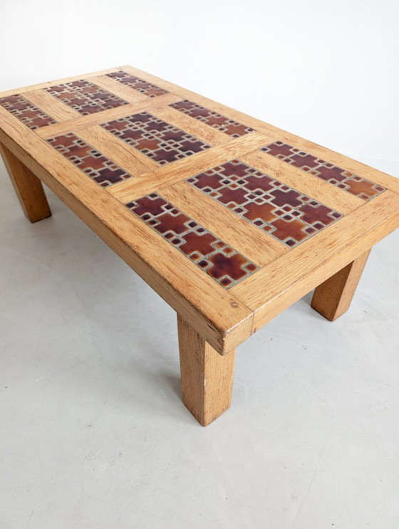 Image 1 of Tavolino brutalista in legno di olmo anni '70