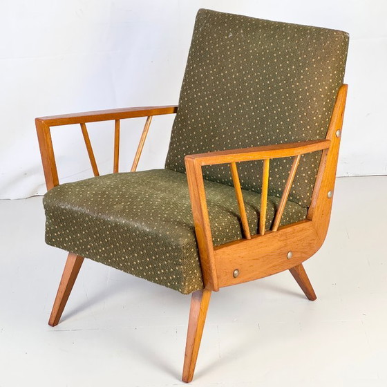 Image 1 of Retro Poolse Spindle Leunstoel, jaren 1960 - Originele Vintage Staat