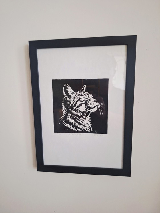 Linocut/ print 'Black cat' – Art, Paper (photo 3 of 7)