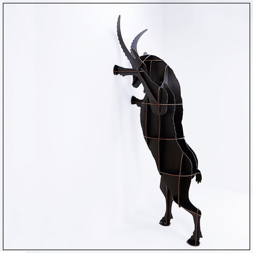 Fausto "Ibex" wall storage unit in brushed black by Ibride - Benoit Convers - France