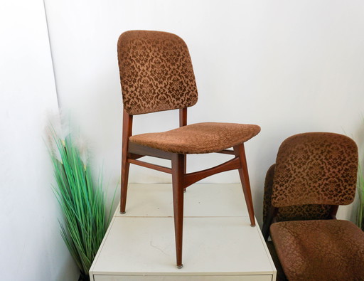 4x Louis Van Teeffelen Vintage Eetkamerstoelen Webe