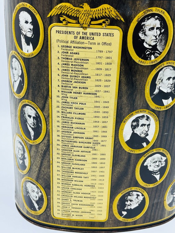 Cestino per la carta straccia vintage in metallo di J.L. Clark, Presidents – JL Clark, Oggetti decorativi (photo 9 of 15)