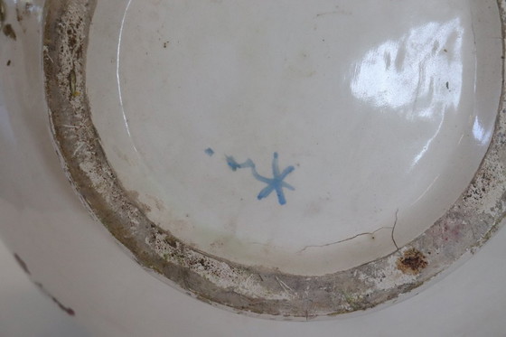 Image 1 of Majestic Ceramic Vase with Eagle and Crocodile, Italy Early 20th Century