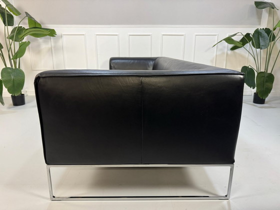 Image 1 of COR Mell Lounge Designer Sofa Couch Black Leather 3 Seater