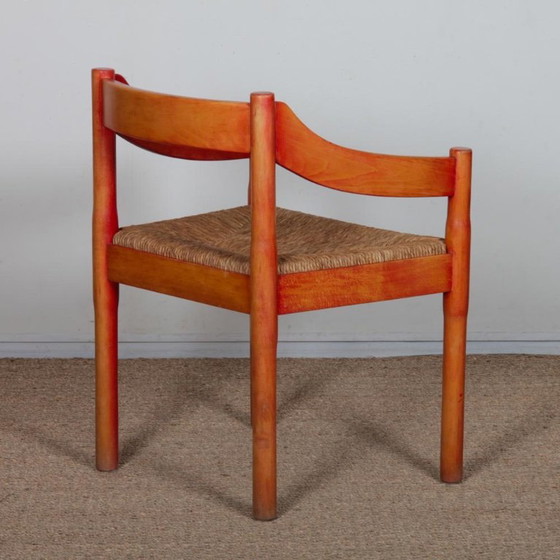 Poltrona Carimate di Vico Magistretti per Cassina, 1960, Poltrone, Legno, Rosso (foto 5 di 7)