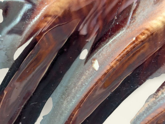 Image 1 of Vintage fruitschaal van Dümler&Breiden met bijpassend vaasje | 70s keramiek in bruin-oranje-beige