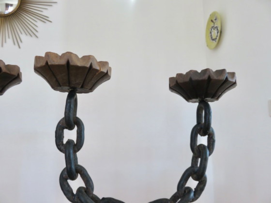 Image 1 of Coppia di candelabri brutalisti degli anni '30