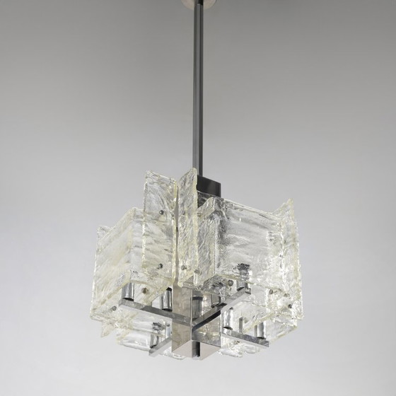 Kroonluchter van verchroomd metaal en glas, jaren 70 – Plafondlampen, Metal (photo 4 of 15)