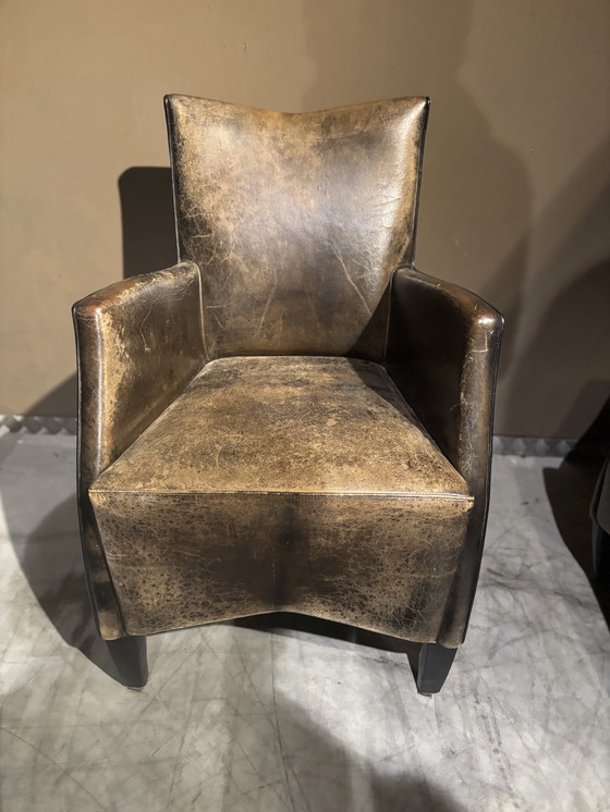 Image 1 of Sheepskin Art Deco Dining Chairs 6 pieces