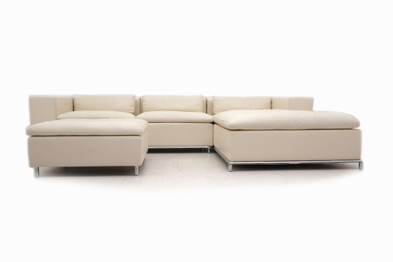 Image 1 of de Sede DS 7 desede Canapé d'angle Canapé d'angle Pouf en cuir beige classique